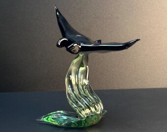 Glass Manta Ray Sculpture Handmade Individually