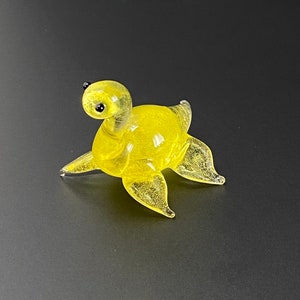 Nessie Sculpture Yellow Mini Glass Loch Ness Monster - plesiosaur- dinosaur - necklace - myths monster legend