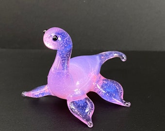 Mini Glass Loch Ness Monster - Purple Nessie Cryptid Sculpture