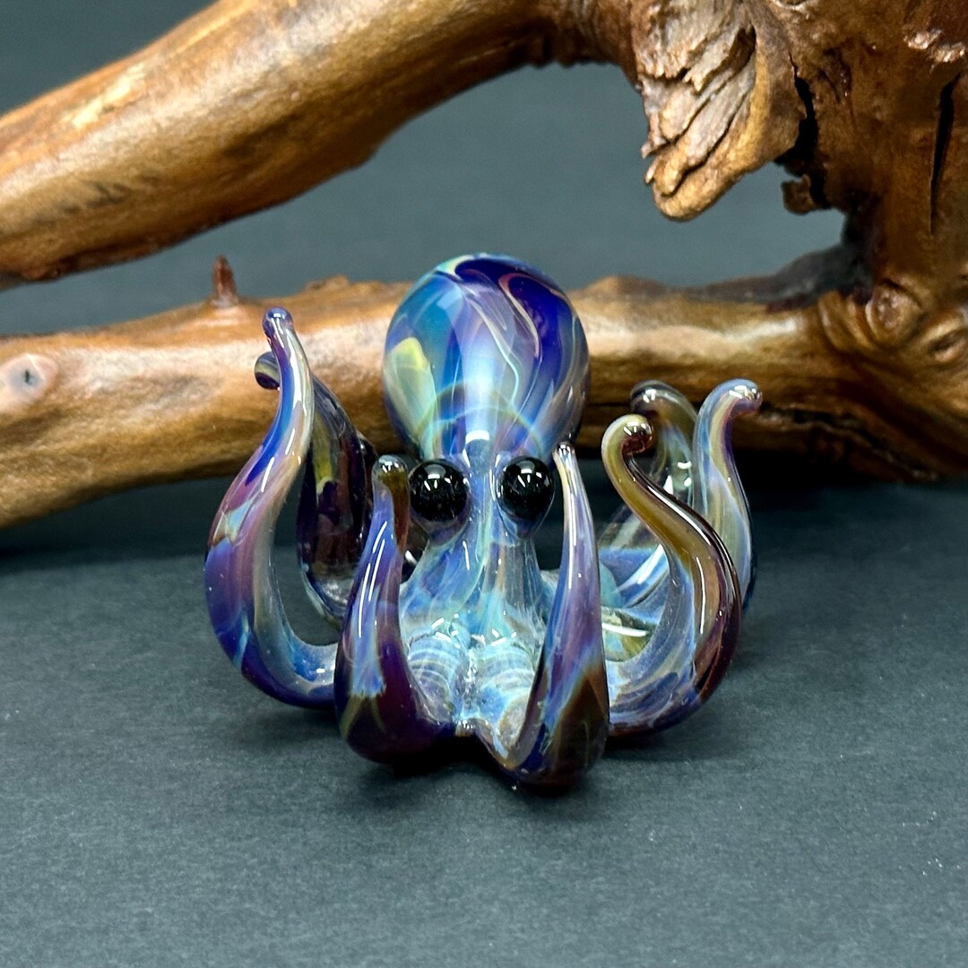 Glass Octopus Sculpture Hand Blown Glass Octopus Ocean Etsy
