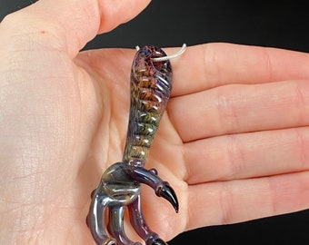 Glass Dragon Claw Pendant - Goblin - Monster Hand - Dark Fantasy Jewelry