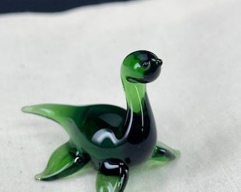 Mini Glass Loch Ness Monster - Green Nessie Cryptid Sculpture