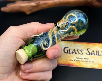 Handmade Small Glass Octopus Potion Bottle – Renaissance Faire Bodice Chiller