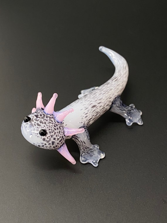Glass figurines Glass axolotl figurine Tiny axolotl gifts