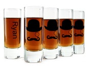 Groomsmen Gifts Wedding Favors Shooter Shot Glasses Set of 5 Gentleman Mustache Man