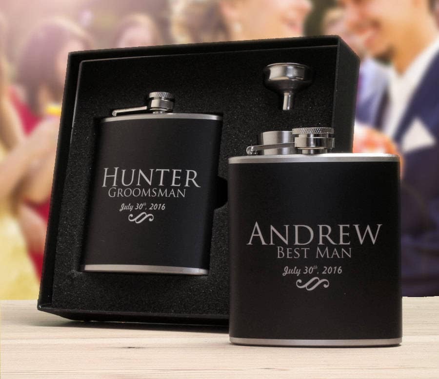 Groomsmen Gift Flask Gift Sets Personalized Flasks for Etsy
