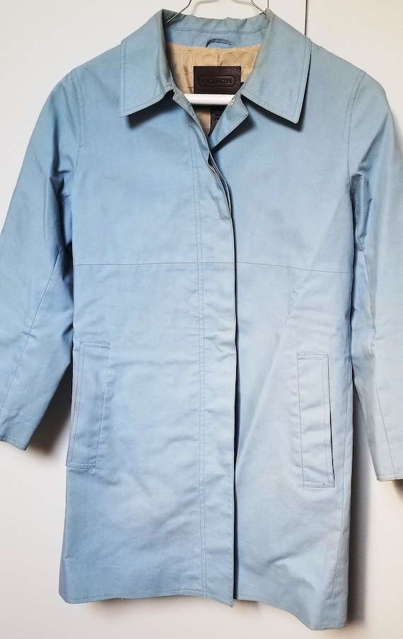Light Blue y2k COACH trench coat / Raincoat • Medi