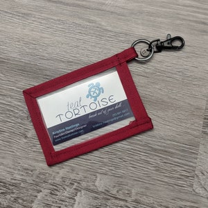 Porte-clés porte-cartes de visite - Taille standard - Étui pour cartes de visite - Pochette transparente verticale ou horizontale sur le porte-clés