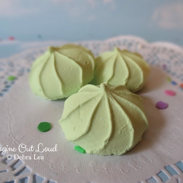 FAUX Cookie Pastel Green Meringue Set Fake Food Prop