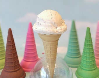 Fake Ice Cream Tall Cone, Cookies and Creme Faux Food Prop