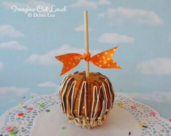 Faux Fake Realistic Caramel Apple with Nuts White Dark Chocolate Home Decor Photo Prop