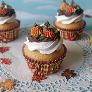 Fake Cupcake SINGLE Thanksgiving Pumpkin Faux Dessert Decoration Kitchen Decor