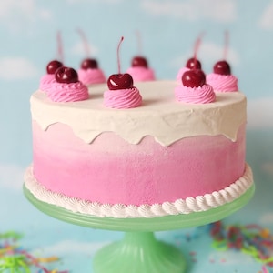 Faux Cake Prop Pink Ombre Cherry Delight Faux Centerpiece