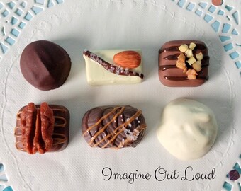 Fake Chocolate Candy Bon Bons Set: Valentine's Day Food Display Prop