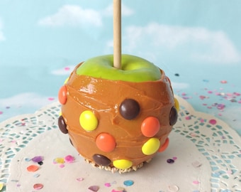 Faux Caramel Apple with Peanut Butter Candy Pieces, Home Decor