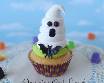 Fake Cupcake Halloween Ghost Trick or Treat  Display Decor