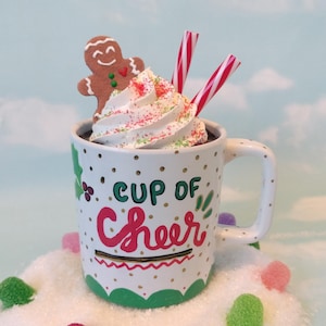 Fake Hot Chocolate cocoa Marshmallow Gingerbread Centerpiece Faux Drink Food Prop