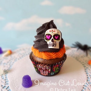 Fake Cupcake Dag van de Doden Dia De Los Muertos Halloween Suikerschedel Skelet
