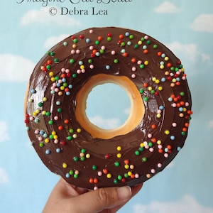 GIANT 7.5&quot; Faux Donut Handmade Chocolate with Ball Sprinkles Fake Doughnut 3D Wall Art Sculpture