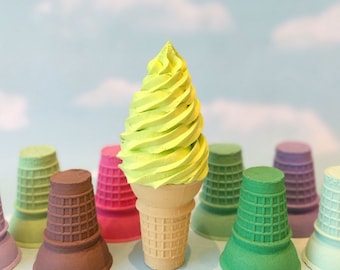Helado falso: Lima suave, CONO plano, VARIEDAD DE COLOR