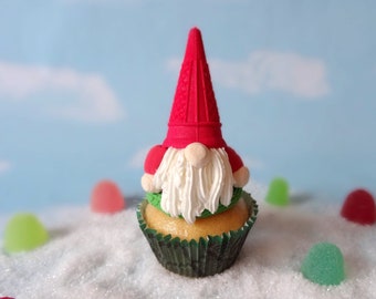 Fake Cupcake Christmas Gnome Elf Decoration Farmhouse Faux Food Prop