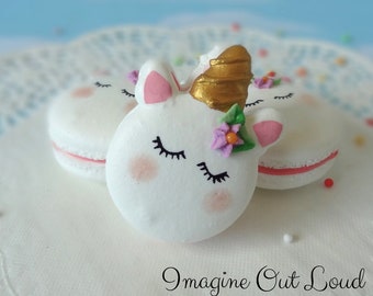 Faux Macaron Fake Cookies Unicorn Set Ornament