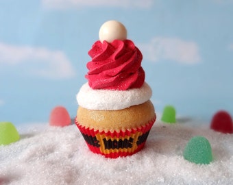 Fake Cupcake SINGLE Christmas Santa Claus Hat Gumball realistic Food Prop