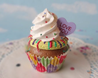 Fake Cupcake Faux Romantische Valentine Convo Herzen LOVE YOU Küchendekoration Food Prop