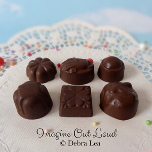 Fake Candy DARK Chocolate Bon Bons Truffles Set of Six Halloween Valentine's Display Food Prop Decor image 3