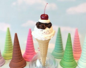 Fake Ice Cream Tall Cone, Cookies and Creme, Faux Food Photo Prop