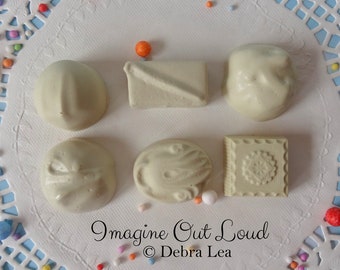 Fake Candy White Chocolate Bon Bons Truffles Set of Six Halloween Valentine's Display Food Prop Decor