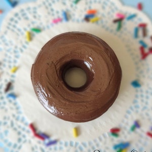 4" Fake Donut Chocolate Frosted Doughnut Faux Food Prop Sculpture Display Decoration