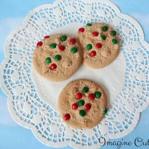 FAUX Chocolate Coated Candy Christmas Holiday Red Green Cookie Set Fake Food Prop Decoration