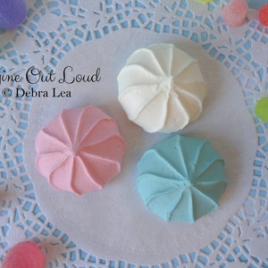 FAUX Cookie Meringue Pink, Aqua, White Set Fake Food Prop Photo Pastel Kitchen Decor