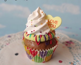 Fake Cupcake Faux Romantische Valentine Convo Herzen LOVE YOU Küchendekoration Food Prop