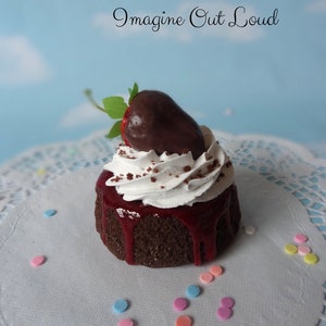 Fake Mini Cake Dessert Chocolate Covered Strawberry Shortcake