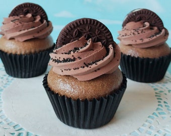 Fake Cupcake Chocolate Cookies N Cream with Sandwich Cookie 