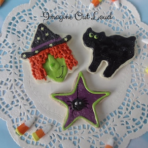 Fake Sugar Cookie Halloween Set of 3 Handmade Faux Cookies image 1