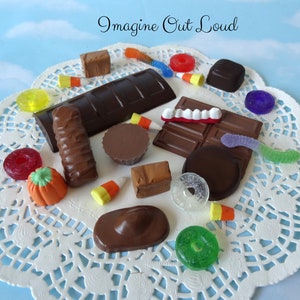 Handmade Fake Halloween Candy SET A Holiday Faux Candies Bowl Filler Display Prop