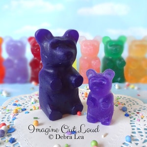 GIANT 4,5 INCH Nep Gummy Bear Candy Donker Paars Presse-papier Cadeau Middelpunt