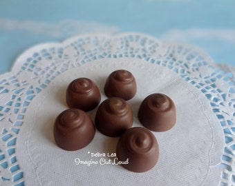 Fake Candy Milk Chocolate Cherry Cordials Bon Bons Truffles Six Halloween Valentine's Display Food Prop Decor