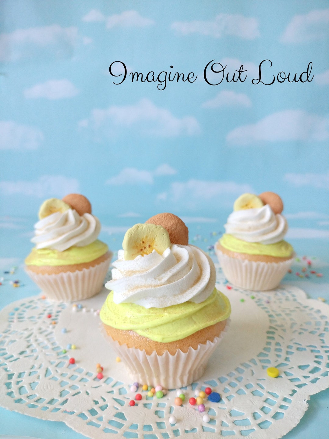 Fake Pudding Fake Cupcake ONE Banana Pudding Whipped Cream Vanilla Wafer Faux Cookie ...