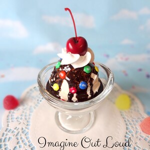 Fake Vanilla Ice Cream Sundae With Hot Fudge and Candies - Etsy