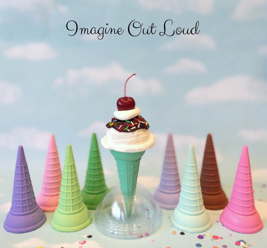 Fake Ice Cream Tall CONE COLOR CHOICE Single Scoop Vanilla Chocolate ...