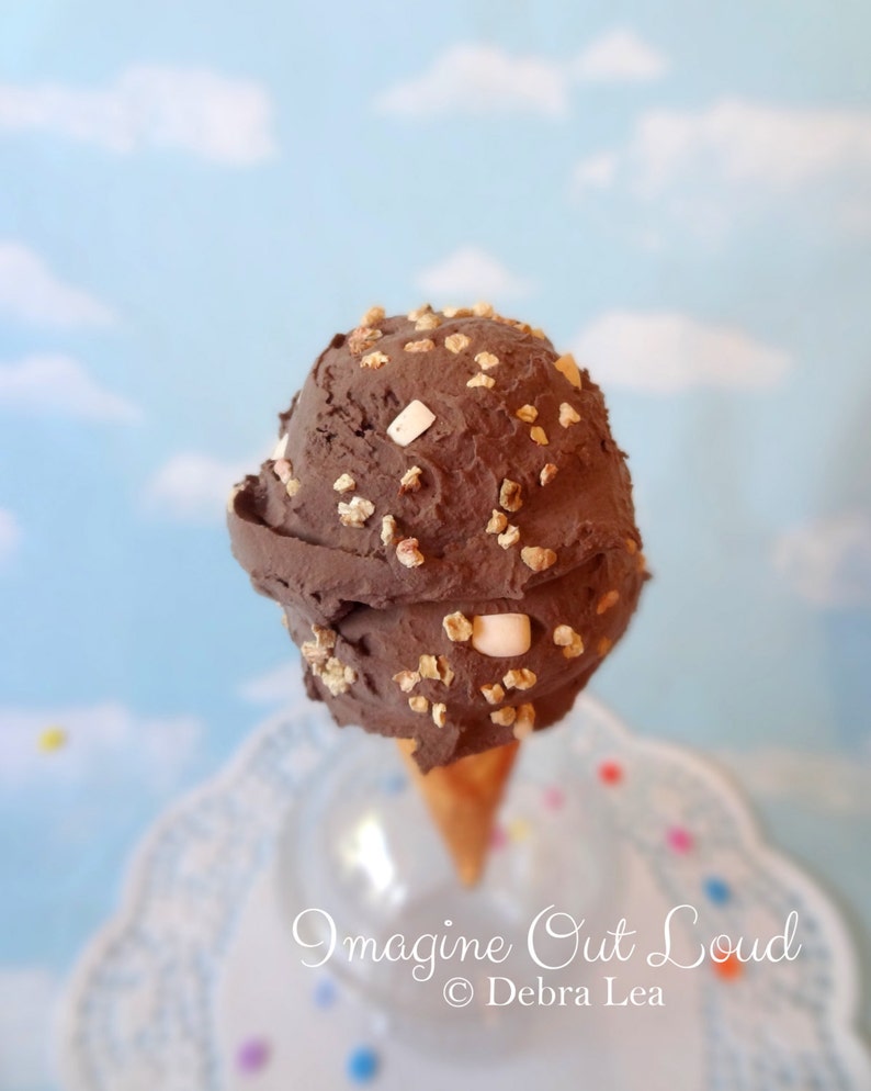 Fake Ice Cream Double Scoop Rocky Road Faux Food Photo Prop Etsy