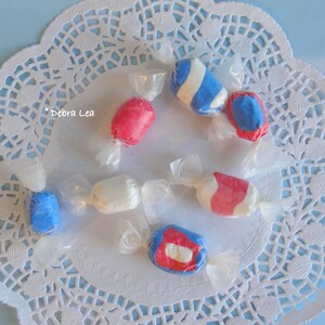 Fake Candy Faux Candies Patriotic Salt Water Taffy Bowl Fillers Display Food Prop Decor image 2