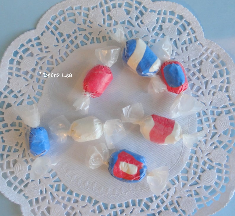 Fake Candy Faux Candies Patriotic Salt Water Taffy Bowl Fillers Display Food Prop Decor image 2