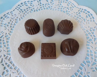Fake Candy MILK Chocolate Bon Bons Truffles Set of Six Halloween Valentine's Display Food Prop Decor