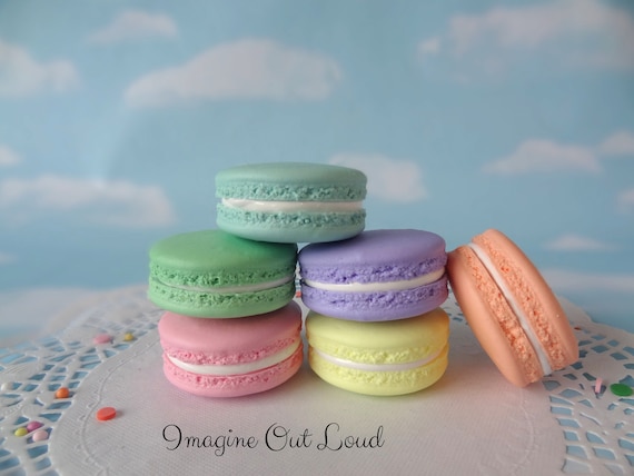 Fake Macarons Set, Pastel Food Prop, Kitchen Display (2 inch)