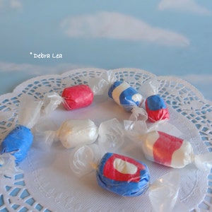 Fake Candy Faux Candies Patriotic Salt Water Taffy Bowl Fillers Display Food Prop Decor image 1